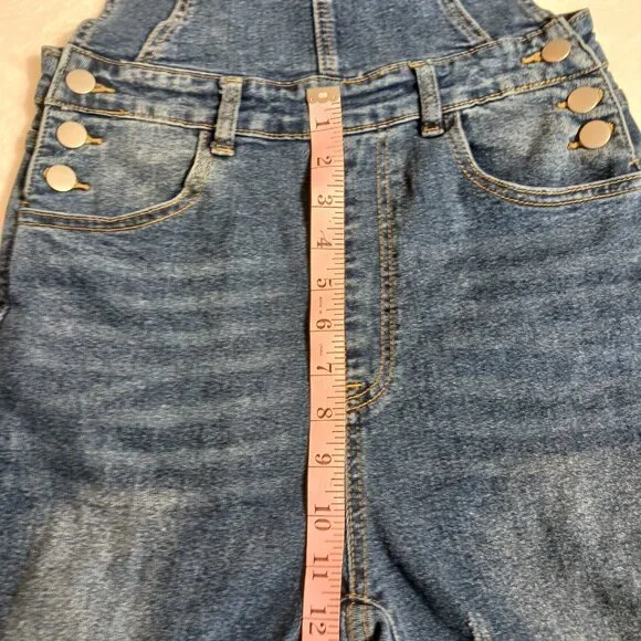 SHEIN, Denim Overalls, Size Medium, Slightly Distressed, Crop - Ankle - Picture 12 of 15